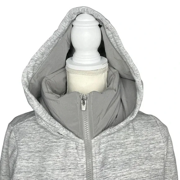 Athleta Victory Primaloft Full Zip Hooded Jacket in Heather Gray Size Small - Picture 3 of 15
